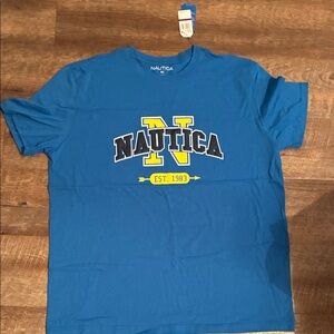 Nautica Blue and Yellow Logo T-Shirt